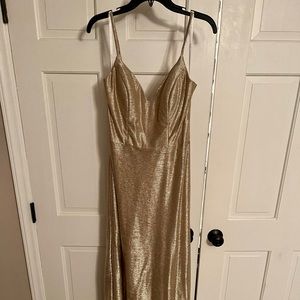Gold Hayley Paige Bridemaid Dress